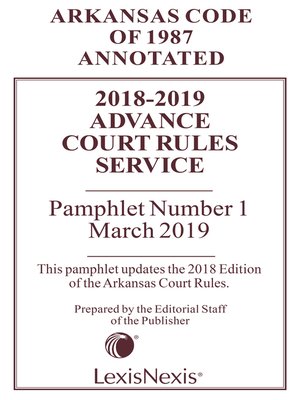 cover image of Arkansas Advance Court Rules Service